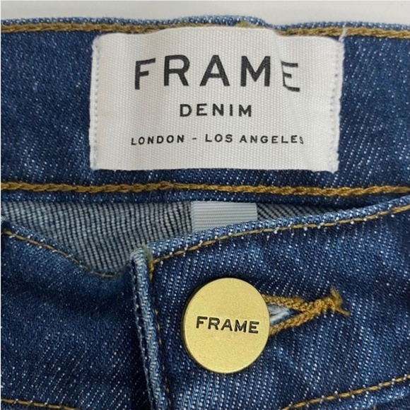 FRAME DENIM Le High Straight Jeans Asymetric Hem in Kingsway Size 31 - Picture 6 of 10